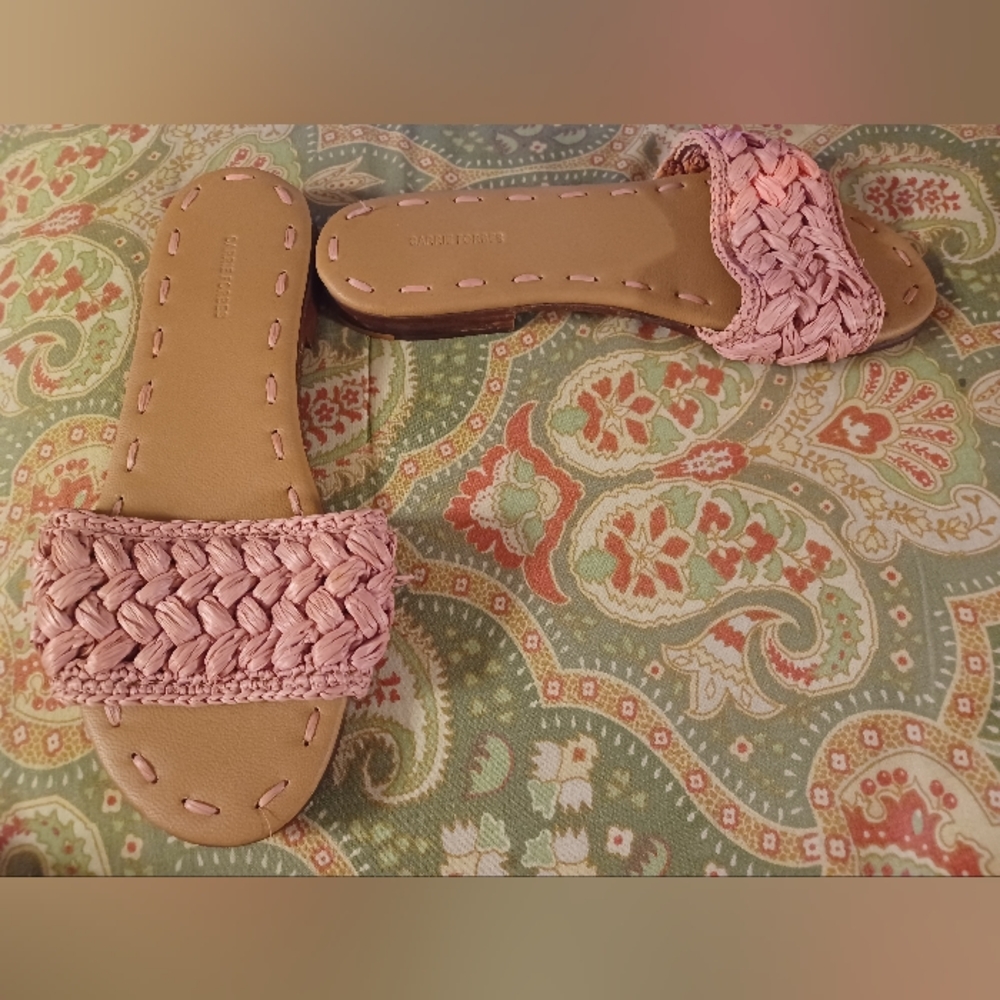 Carrie Forbes 37 6.5 6 1/2 Pink Braided Sandals Shoes
